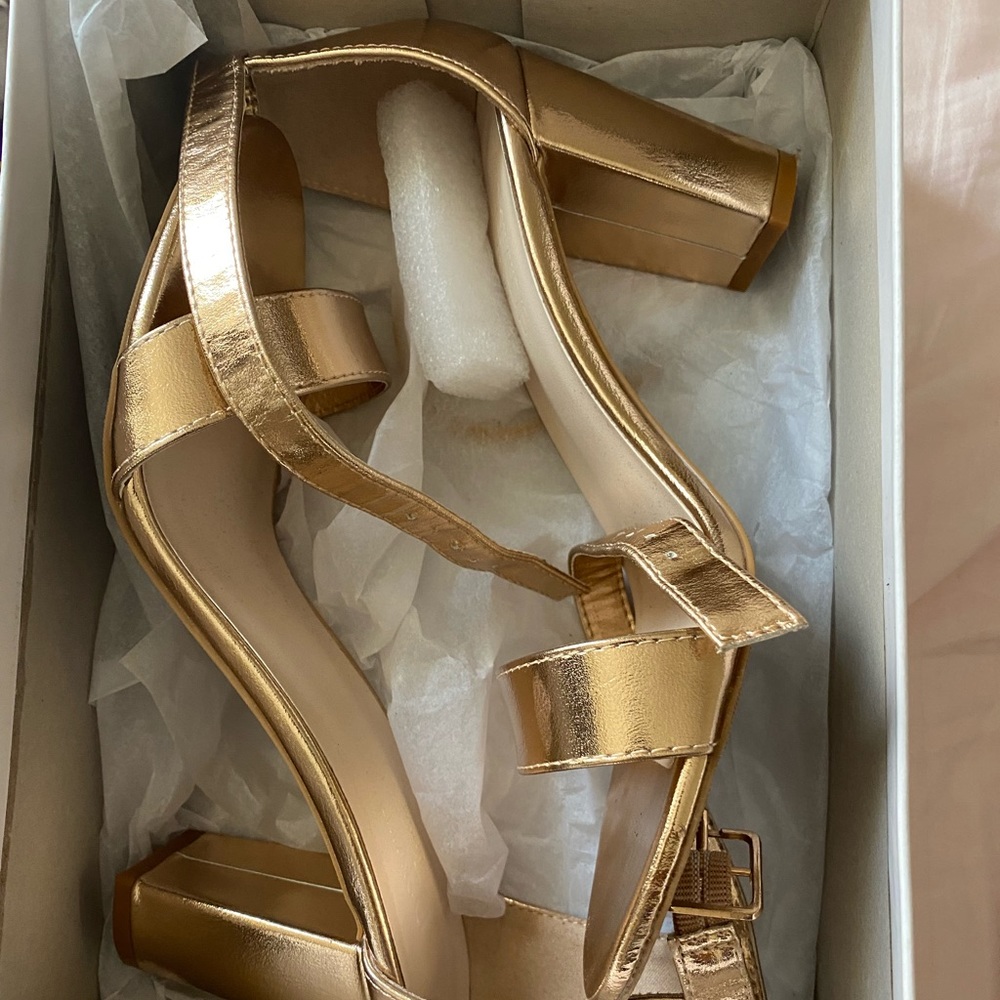 Rose gold high heels